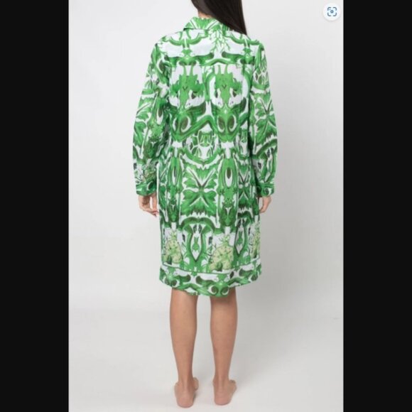 Antica Sartoria Beach Shirt Dress Button Front Cover Up Resort Wear NWT Sz L - Picture 2 of 4